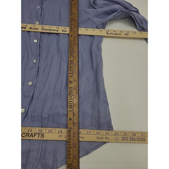 Talbots Irish Linen Button Up Shirt Women's Size 10 Long Sleeve 100% Linen - Picture 4 of 5
